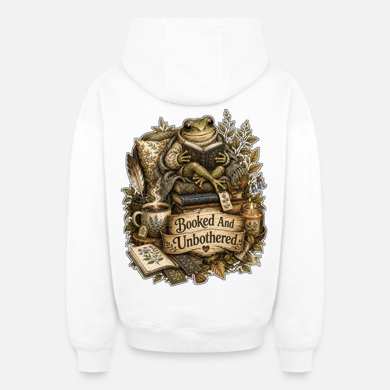 Grenouille réservée et indifférente - Sweat à capuche unisexe zippé oversize épais SPREAD - blanc