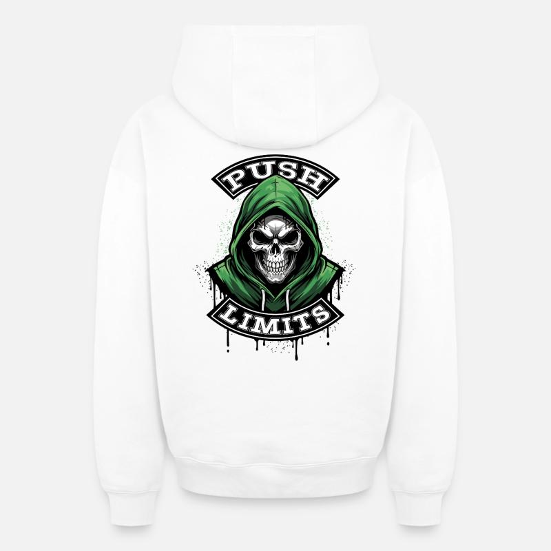 PUSH LIMITS - Sweat à capuche unisexe zippé oversize épais SPREAD - blanc