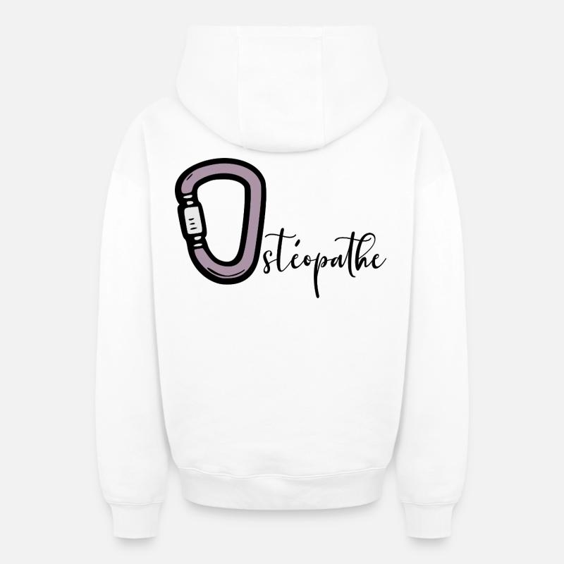 Ostéopathe - Sweat à capuche unisexe zippé oversize épais SPREAD - blanc