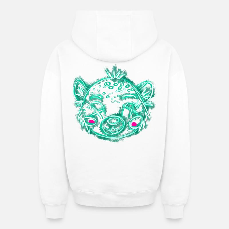 Leo Green mort - Sweat à capuche unisexe zippé oversize épais SPREAD - blanc