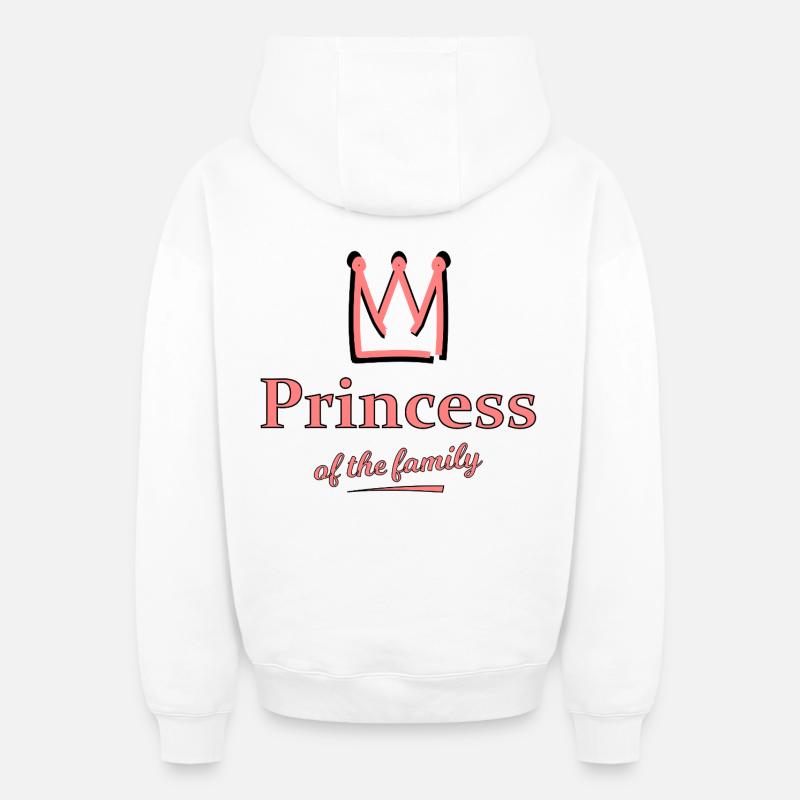 Princesse de la famille - Sweat à capuche unisexe zippé oversize épais SPREAD - blanc