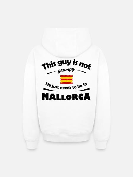 Brushed Spanish Mallorca Flag Stripes - Oversized Heavyweight Unisex Zip Hoodie - white