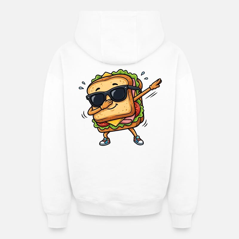 Sandwich à tamponner - Sweat à capuche unisexe zippé oversize épais SPREAD - blanc