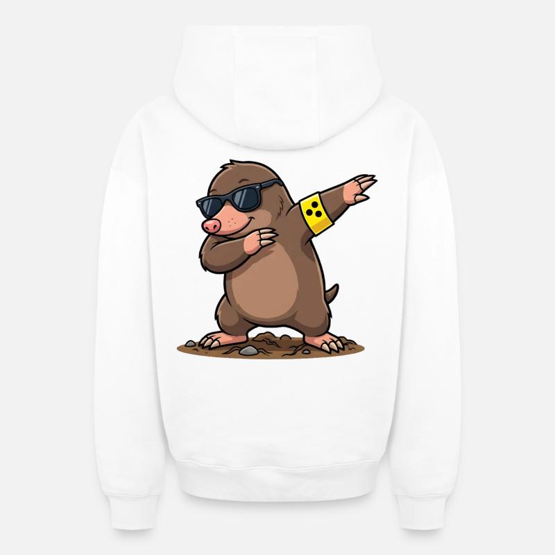 Taupe - Sweat à capuche unisexe zippé oversize épais SPREAD - blanc