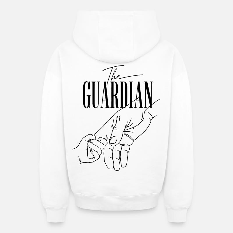LE GARDIEN - Sweat à capuche unisexe zippé oversize épais SPREAD - blanc