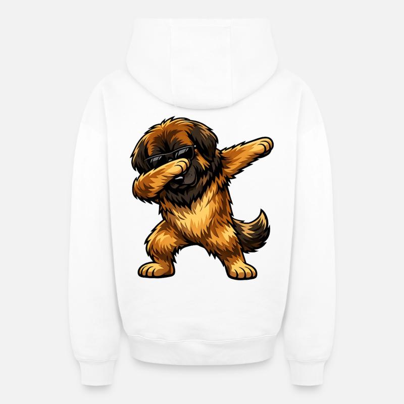 Dab Leonberger - Sweat à capuche unisexe zippé oversize épais SPREAD - blanc