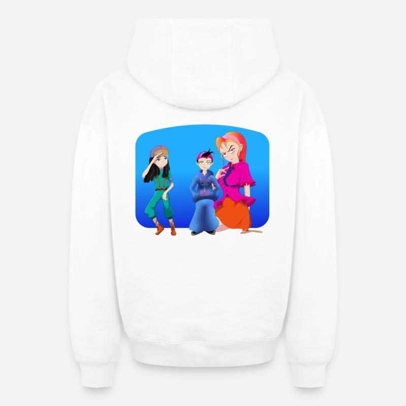 PLAN À TROIS FAMILIAL - Sweat à capuche unisexe zippé oversize épais SPREAD - blanc