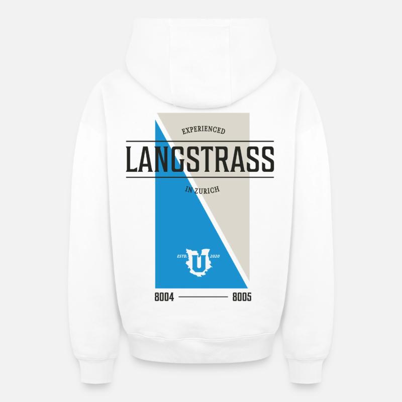 Zurich Langstrass Edition - Sweat à capuche unisexe zippé oversize épais SPREAD - blanc