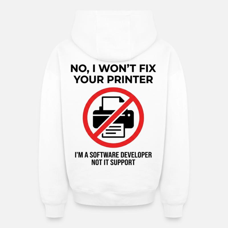 Programmierer: kein IT-Support - Oversized Heavyweight Unisex Zip Hoodie - Weiß