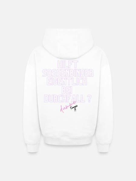 Durchfall Humor Neontext - Oversized Heavyweight Unisex Zip Hoodie - Weiß