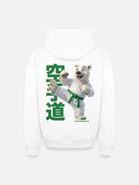 Karate Eisbär - Oversized Heavyweight Unisex Zip Hoodie - Weiß