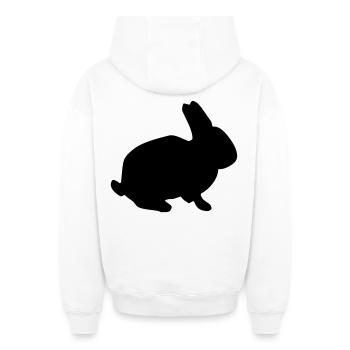 Bunny - Oversized Heavyweight Unisex Zip Hoodie - white - Back - AI Model Male 178 light (178cm)