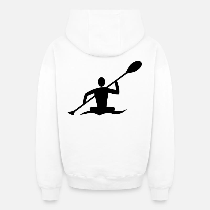 Canoë - Sweat à capuche unisexe zippé oversize épais SPREAD - blanc