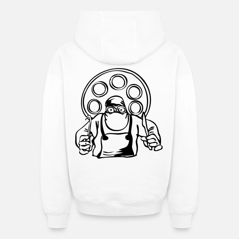 Chirurgien - Sweat à capuche unisexe zippé oversize épais SPREAD - blanc