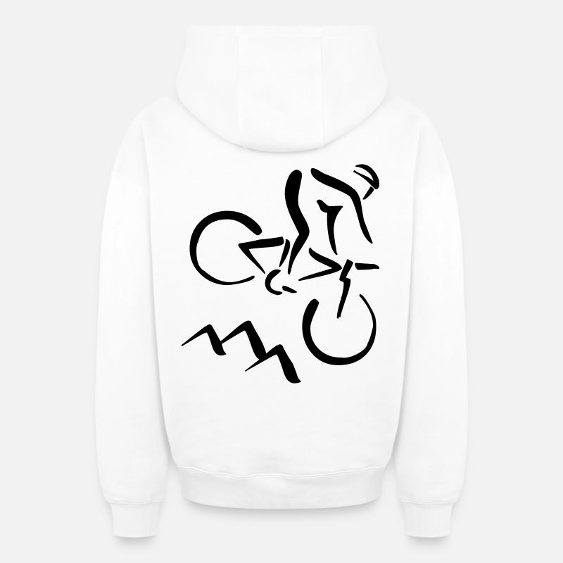 Biker - Sweat à capuche unisexe zippé oversize épais SPREAD - blanc