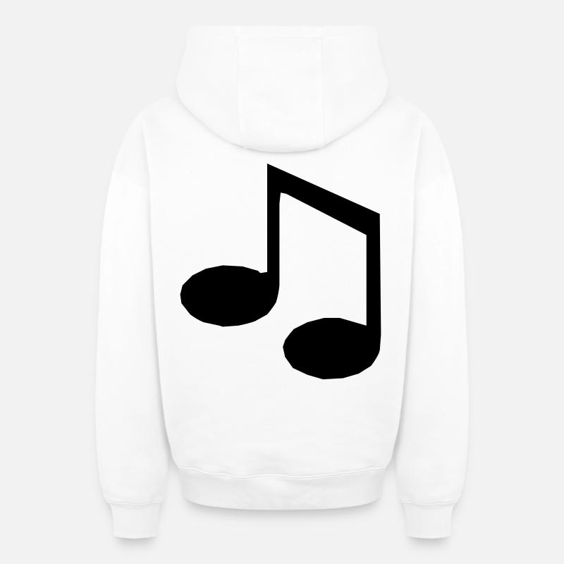Note de musique - Sweat à capuche unisexe zippé oversize épais SPREAD - blanc