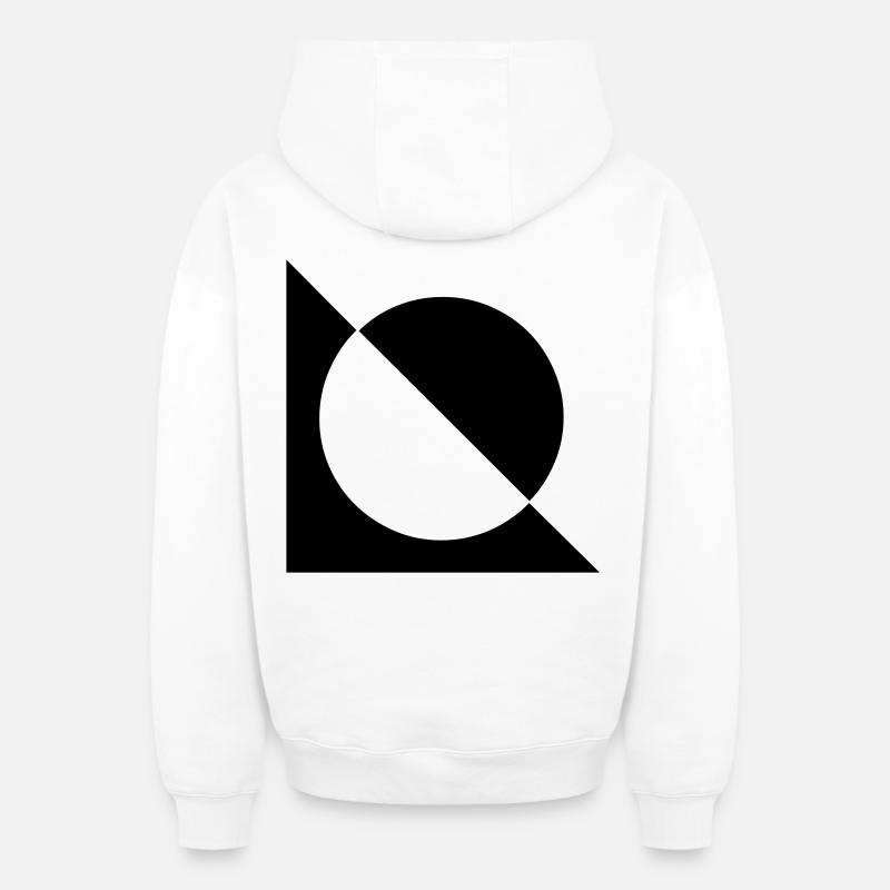 Noir et blanc - Sweat à capuche unisexe zippé oversize épais SPREAD - blanc