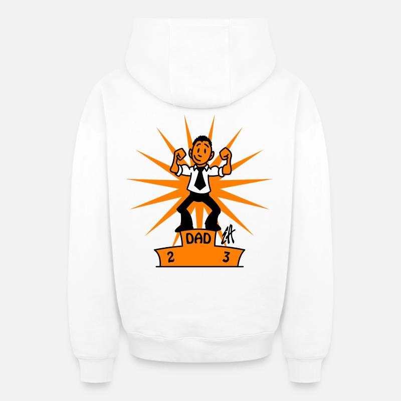 père - Sweat à capuche unisexe zippé oversize épais SPREAD - blanc