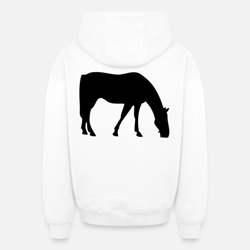Cheval - Sweat à capuche unisexe zippé oversize épais SPREAD - blanc