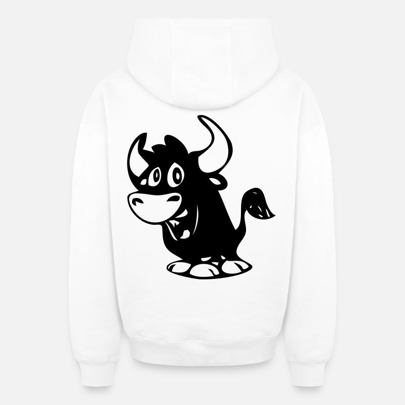 Bull - Sweat à capuche unisexe zippé oversize épais SPREAD - blanc