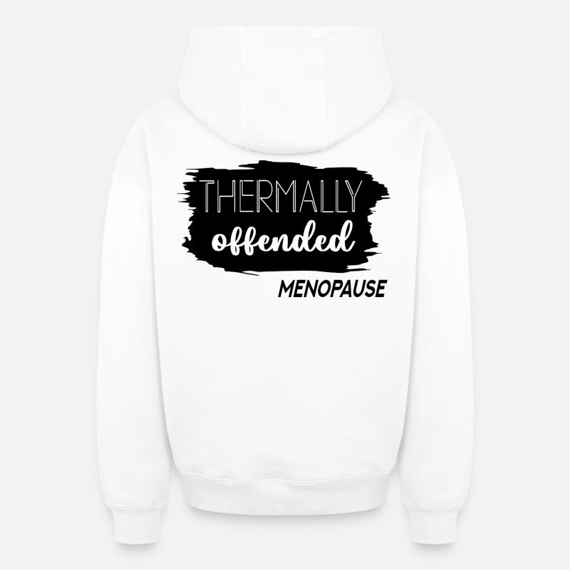 Bouffées de chaleur Ménopause - Sweat à capuche unisexe zippé oversize épais SPREAD - blanc