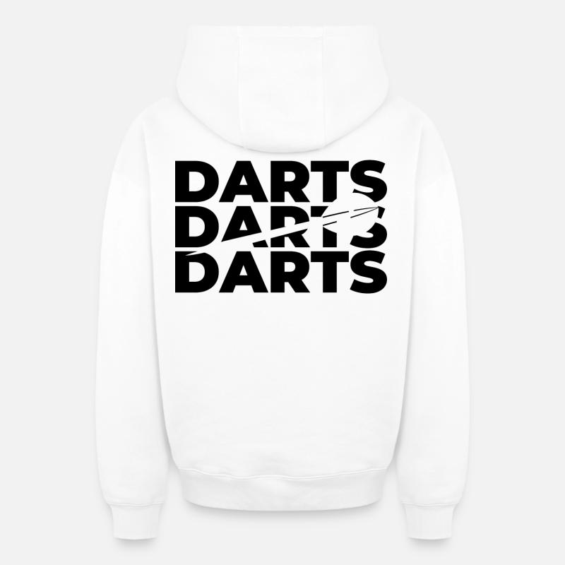 Fléchettes - Sweat à capuche unisexe zippé oversize épais SPREAD - blanc