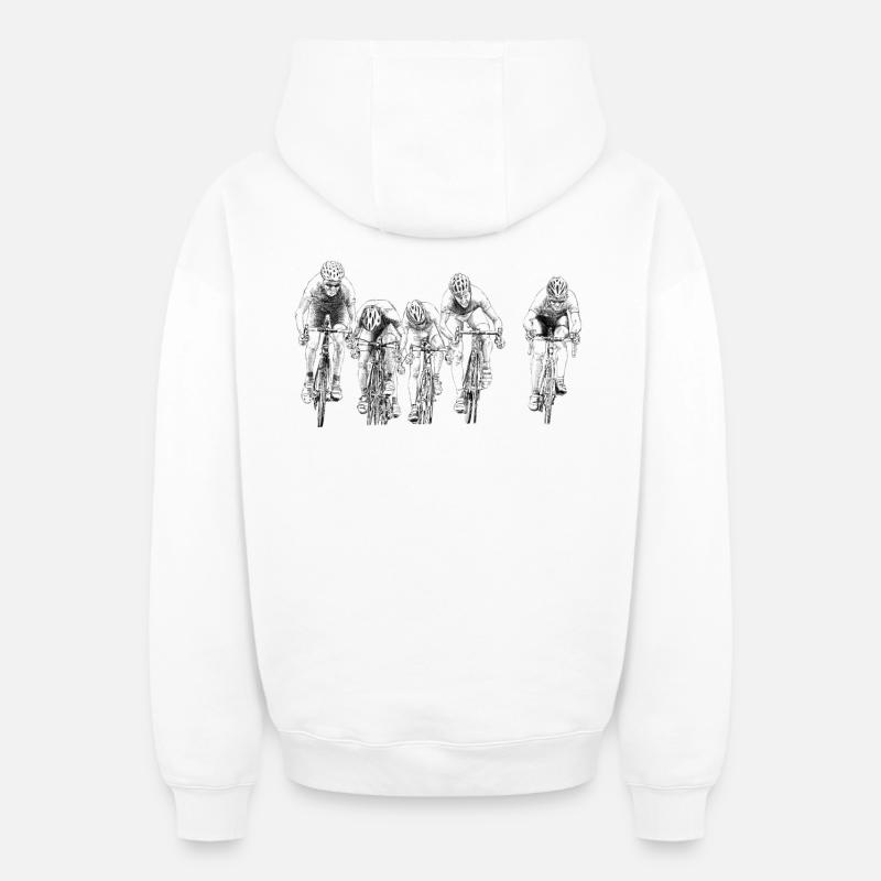 Cycling - Sweat à capuche unisexe zippé oversize épais SPREAD - blanc