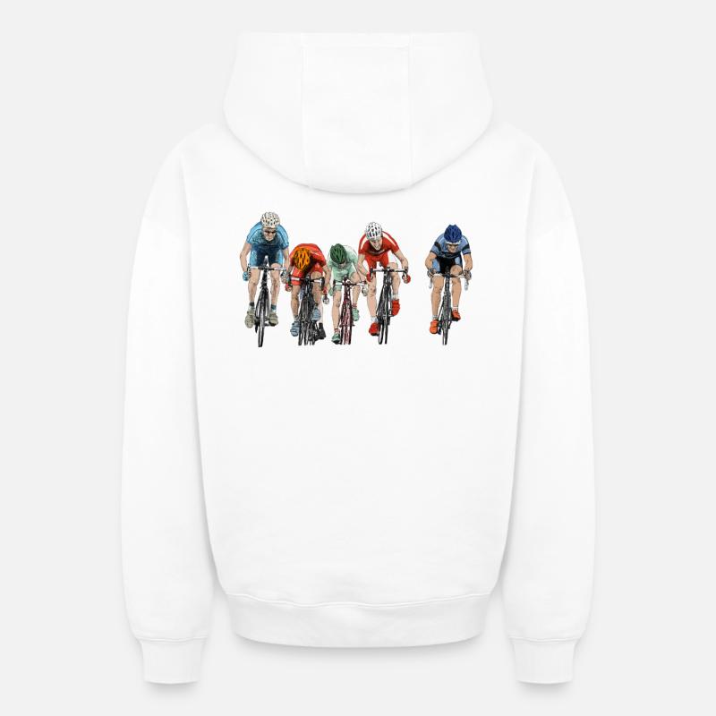 cycling - Sweat à capuche unisexe zippé oversize épais SPREAD - blanc