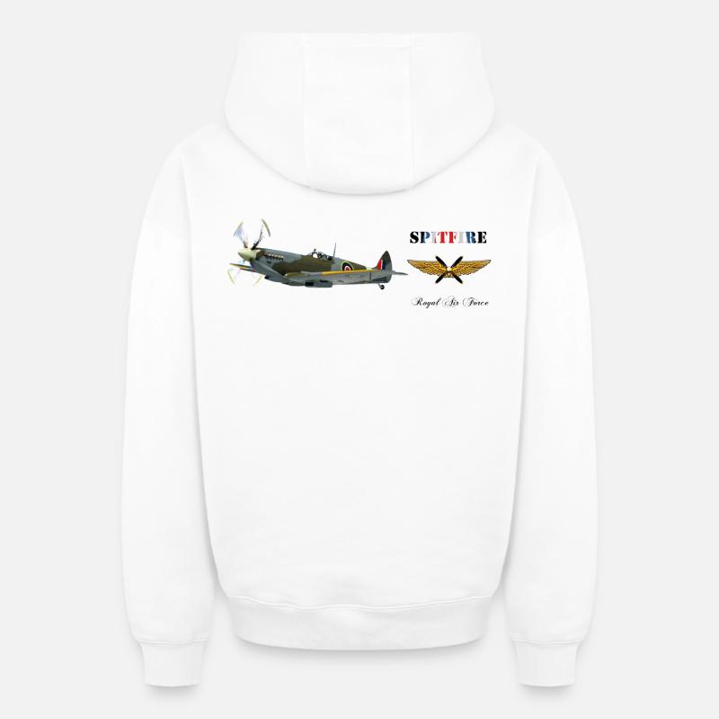 Spitfire - Sweat à capuche unisexe zippé oversize épais SPREAD - blanc