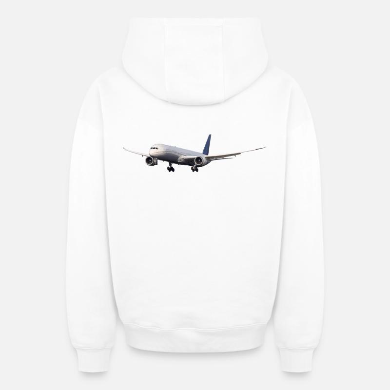B-787 - Sweat à capuche unisexe zippé oversize épais SPREAD - blanc