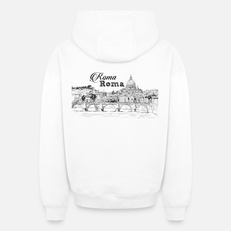 Rom - Oversized Heavyweight Unisex Zip Hoodie - Weiß