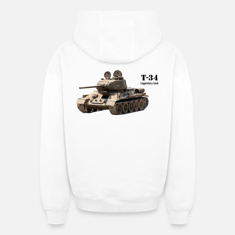 Tank - Sweat à capuche unisexe zippé oversize épais SPREAD - blanc