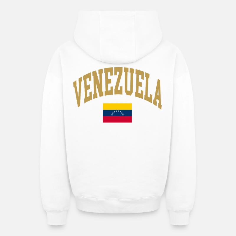Drapeau du Venezuela - Sweat à capuche unisexe zippé oversize épais SPREAD - blanc