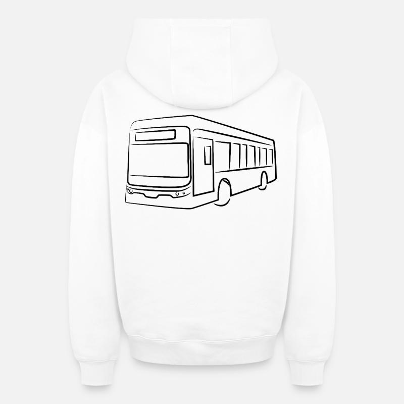Dessin d’autobus - Sweat à capuche unisexe zippé oversize épais SPREAD - blanc