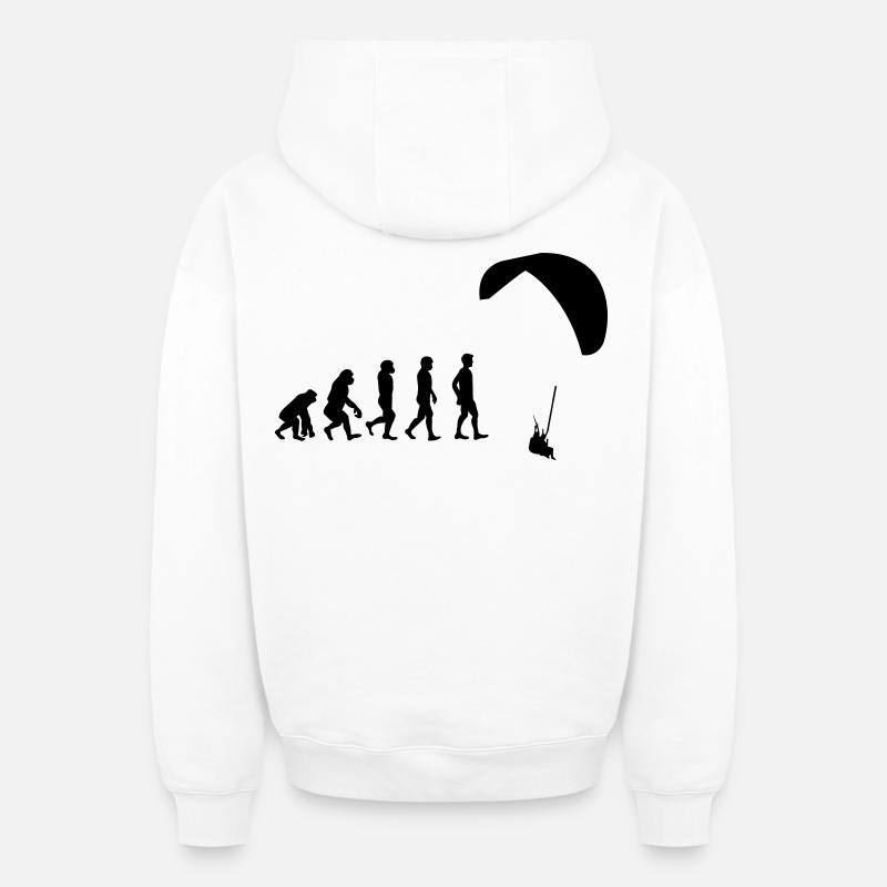 Evolution glider - Oversized Heavyweight Unisex Zip Hoodie - white
