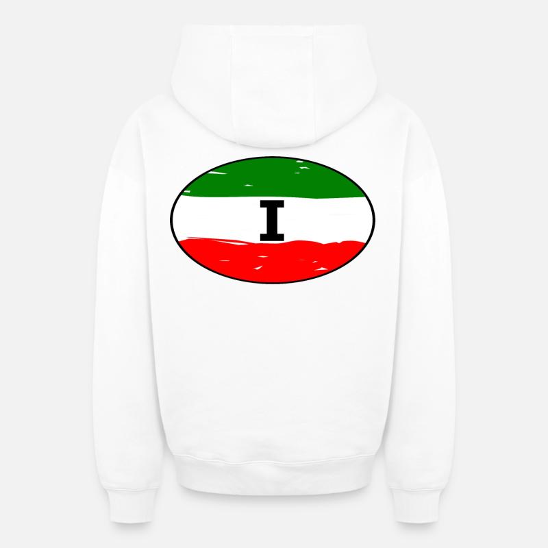 Autocollants Italie - Sweat à capuche unisexe zippé oversize épais SPREAD - blanc
