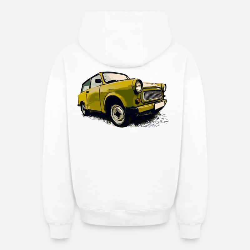  Tabbi vert - Sweat à capuche unisexe zippé oversize épais SPREAD - blanc