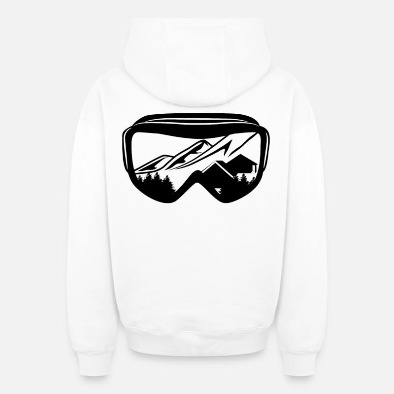 Lunettes de snowboard - Sweat à capuche unisexe zippé oversize épais SPREAD - blanc