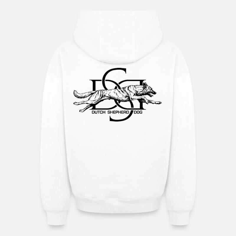 Dutchie - Holländischer Schäferhund - Oversized Heavyweight Unisex Zip Hoodie - Weiß