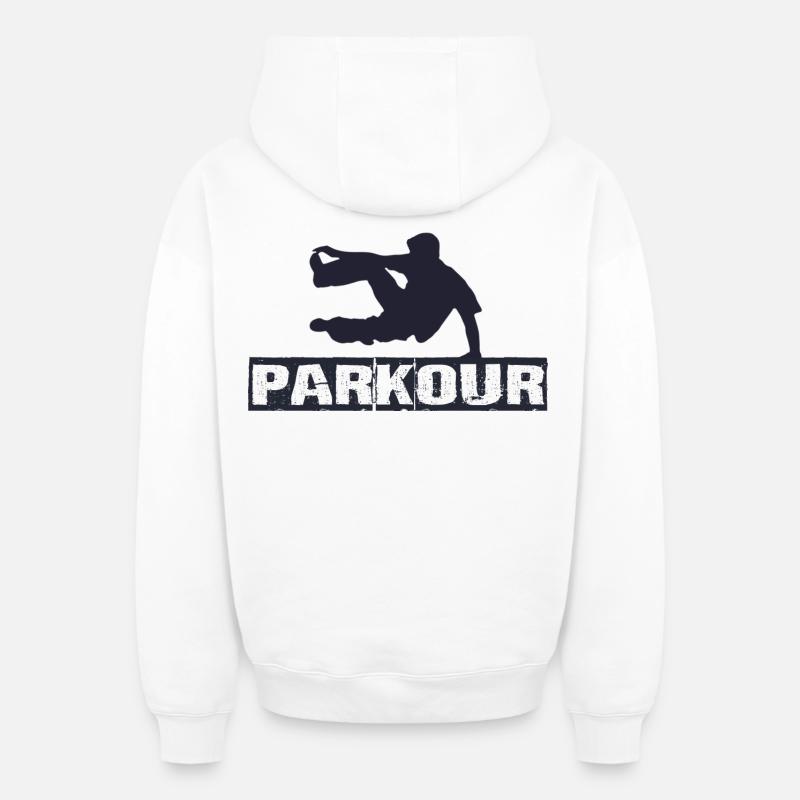 Parkour - Sweat à capuche unisexe zippé oversize épais SPREAD - blanc