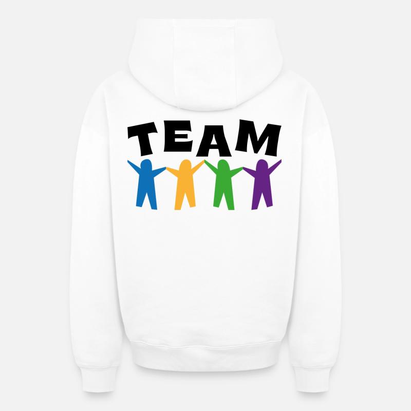 Équipe - Sweat à capuche unisexe zippé oversize épais SPREAD - blanc