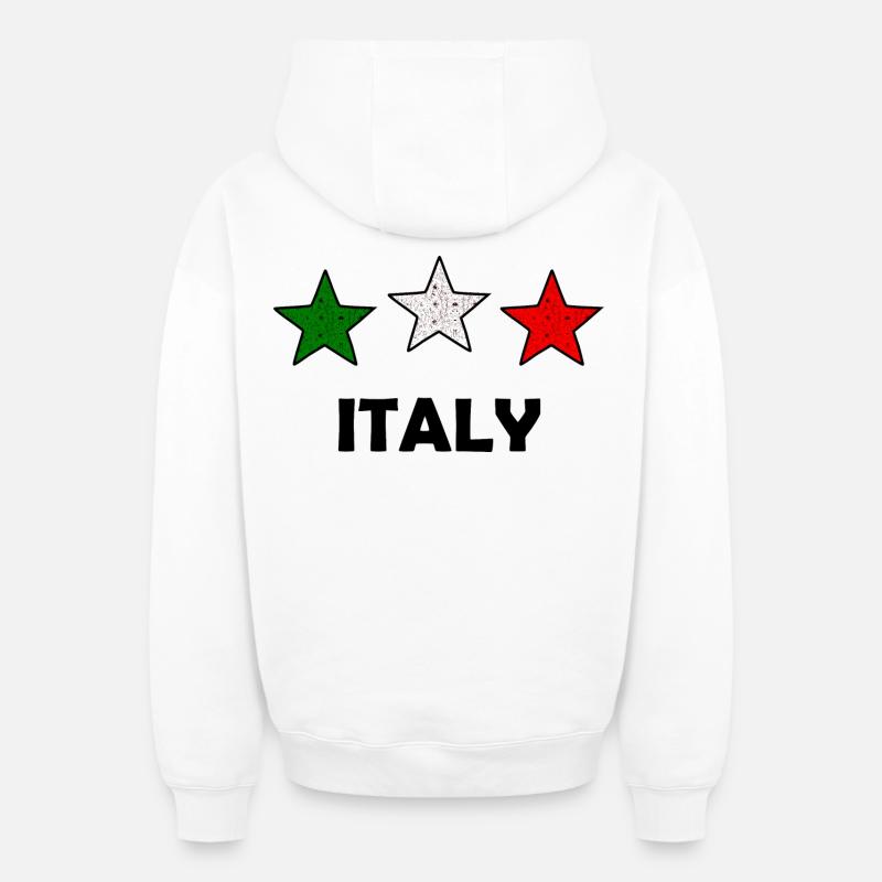 L’Italien - Sweat à capuche unisexe zippé oversize épais SPREAD - blanc