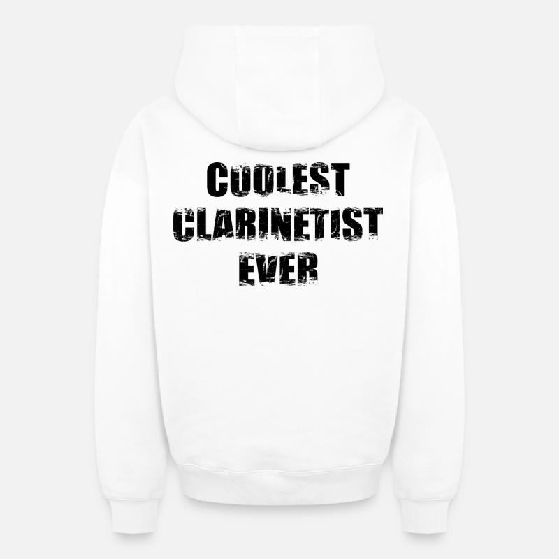 Clarinettiste cool - Sweat à capuche unisexe zippé oversize épais SPREAD - blanc