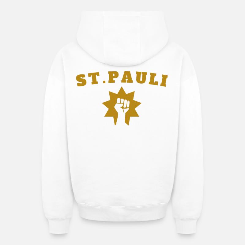 St.Pauli - Sweat à capuche unisexe zippé oversize épais SPREAD - blanc