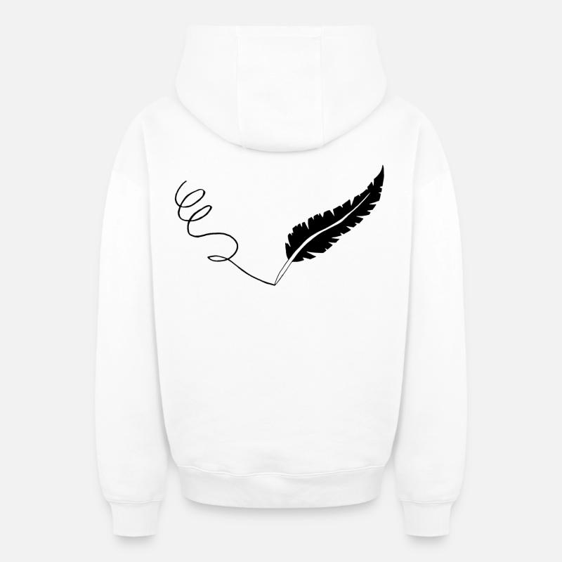La plume noire - Sweat à capuche unisexe zippé oversize épais SPREAD - blanc