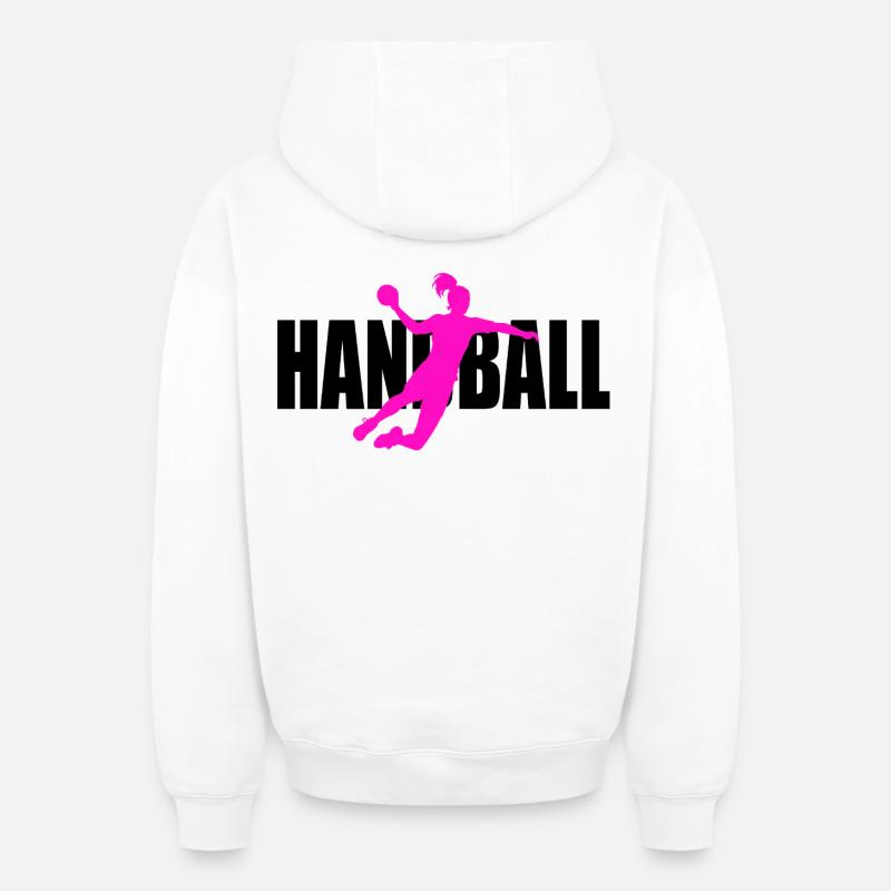 Handball - Sweat à capuche unisexe zippé oversize épais SPREAD - blanc