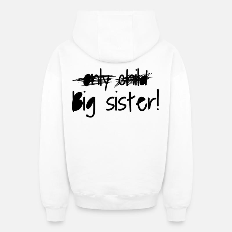 Große Schwester - Oversized Heavyweight Unisex Zip Hoodie - Weiß