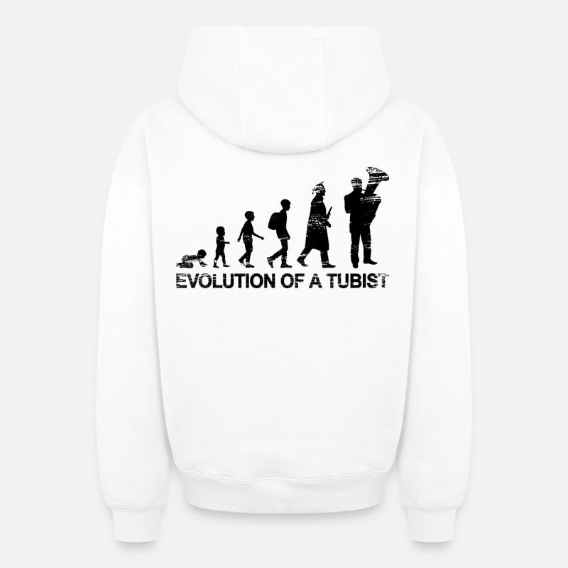 Évolution d’un tubiste - Sweat à capuche unisexe zippé oversize épais SPREAD - blanc