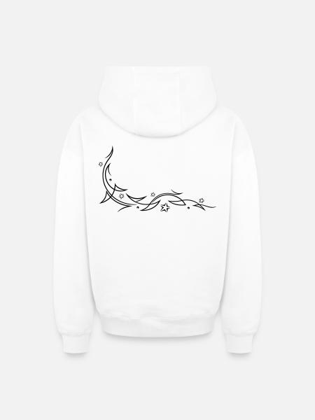Tribal mit Sternen - Oversized Heavyweight Unisex Zip Hoodie - Weiß