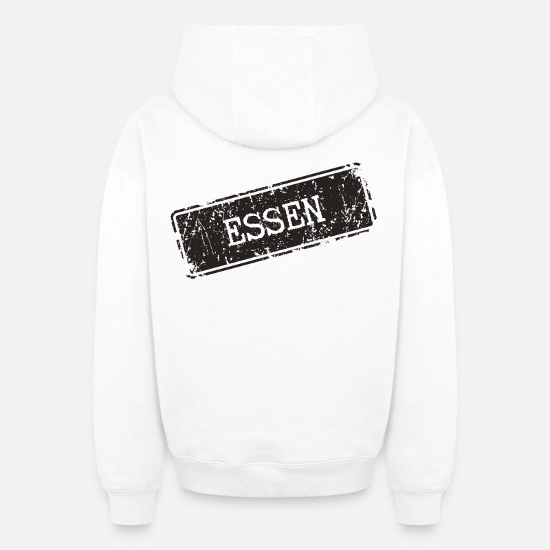 Essen Küchenmotif mit rustikaler Note - Oversized Heavyweight Unisex Zip Hoodie - Weiß